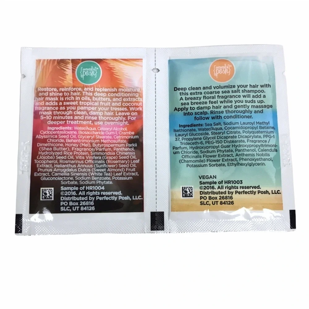 PERFECTLY POSH Vitamin Sea Salt Shampoo Offshore Restore Hair Mask Samples